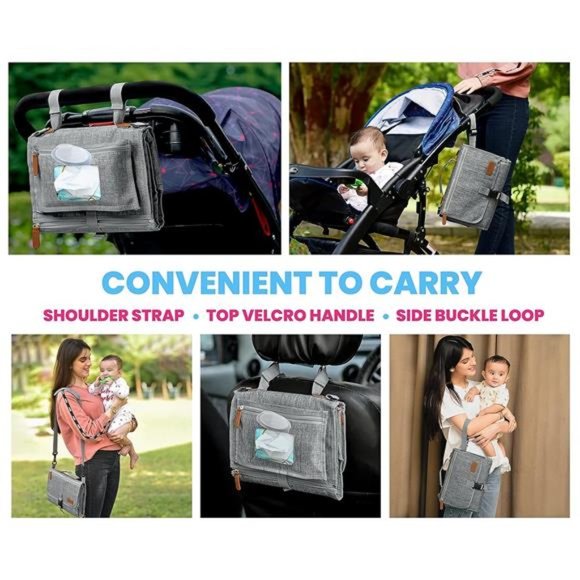 Portable Changing Pad with Shoulder Strap - Detachable Travel Changing Pad - Picture 4 of 6